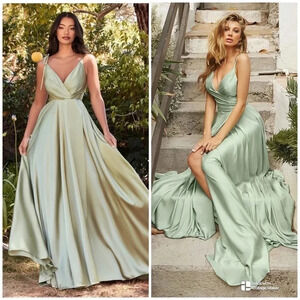 Cinderella Divine BD105 Sage Color New Formal Gown XS